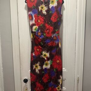Zara Red and Multicolor Floral Dress